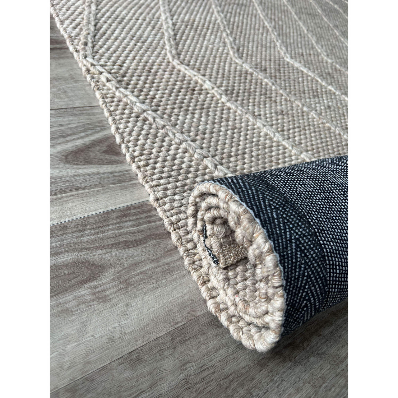 Umea Zig Zag Beige Wool Polyester Rug - Rugs Of Beauty - 5