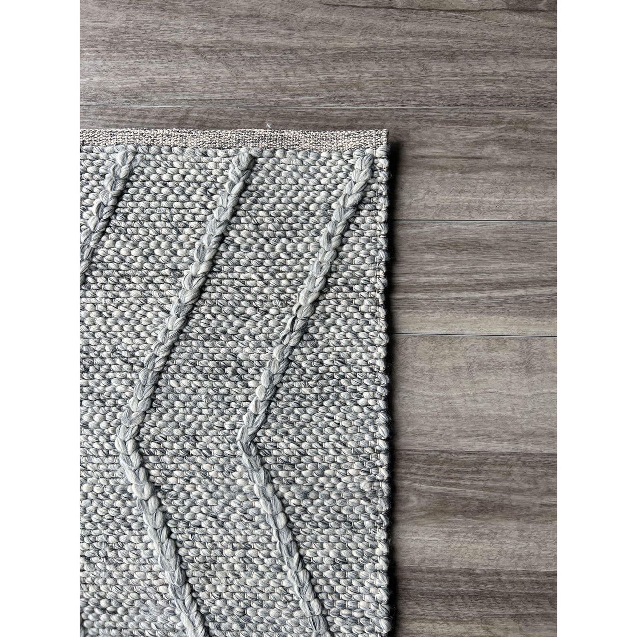 Umea Zig Zag Spotted Grey Wool Polyester Rug - Rugs Of Beauty - 3