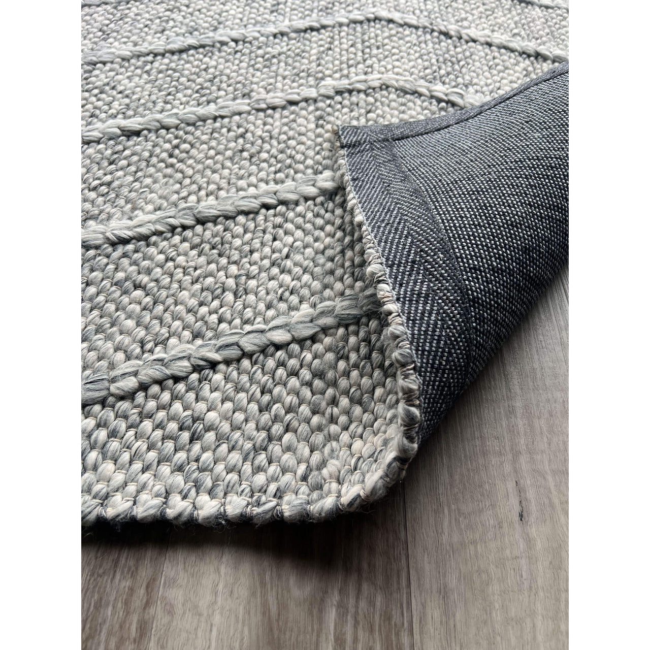 Gray Polyester Rug Umea Zig Zag Spotted Grey Wool Polyester Rug – Rugs Of Beauty