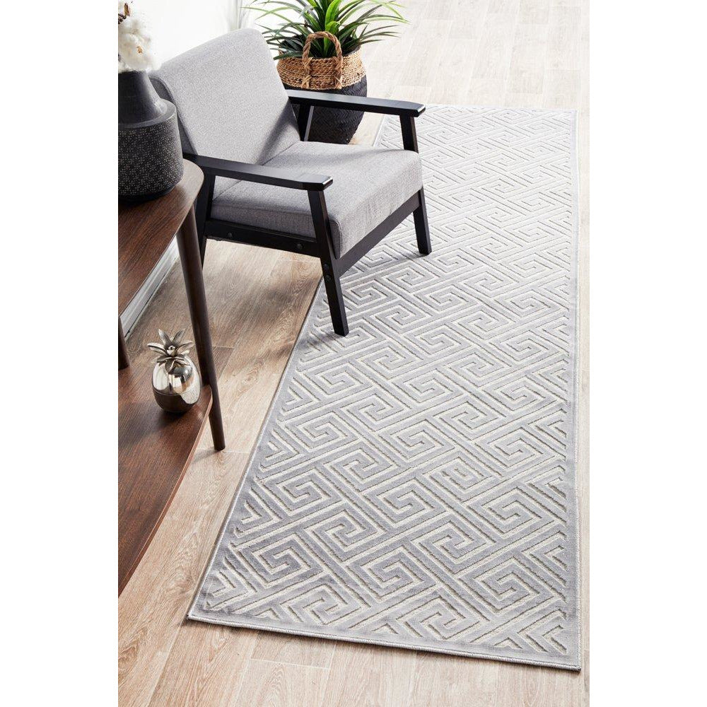 Skien 530 Luxe Modern Silver Grey Runner Rug - Rugs Of Beauty - 2