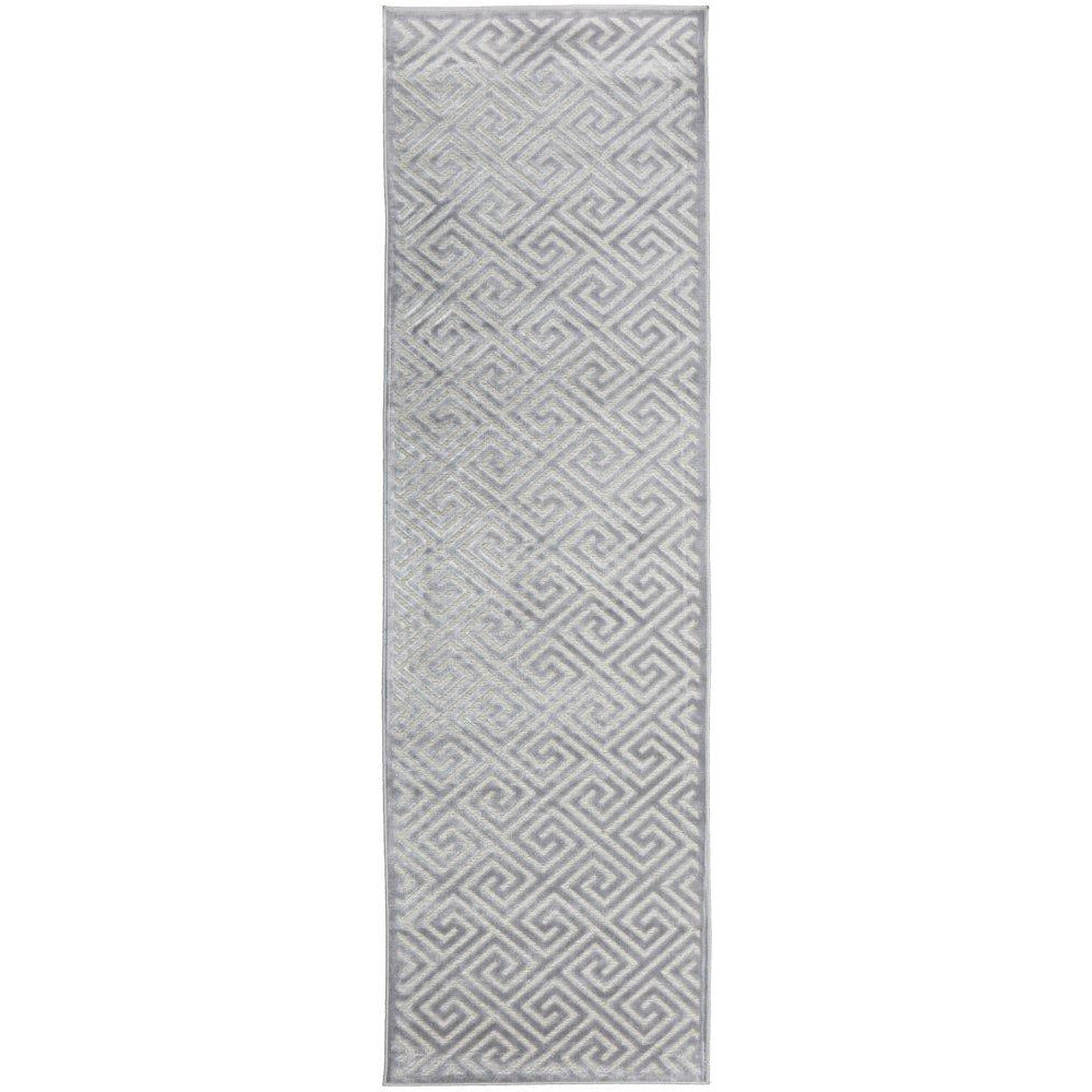 Skien 530 Luxe Modern Silver Grey Runner Rug - Rugs Of Beauty - 1