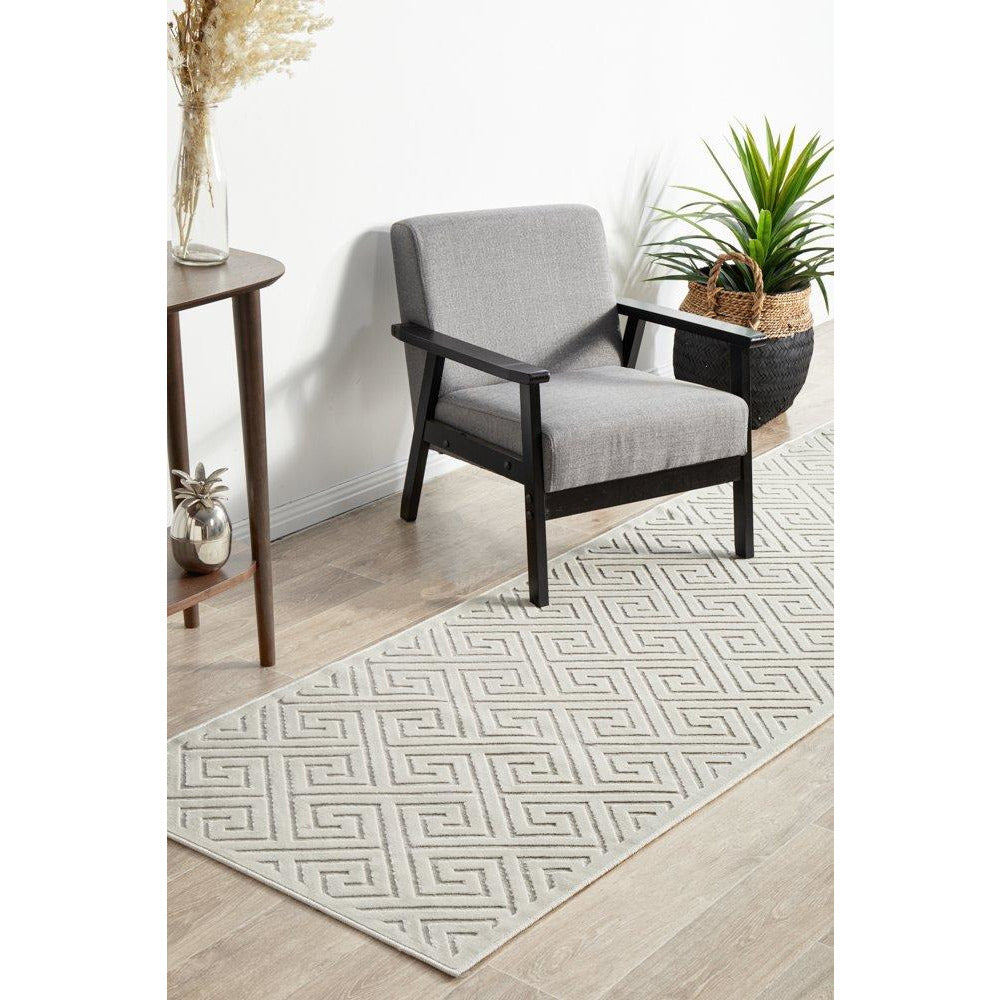 Skien 530 Luxe Modern Natural White Runner Rug - Rugs Of Beauty - 3