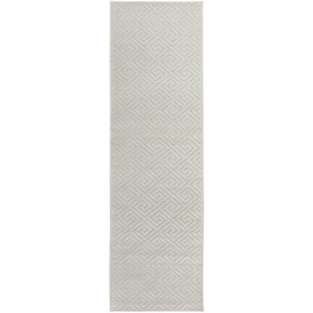 Skien 530 Luxe Modern Natural White Runner Rug - Rugs Of Beauty - 1