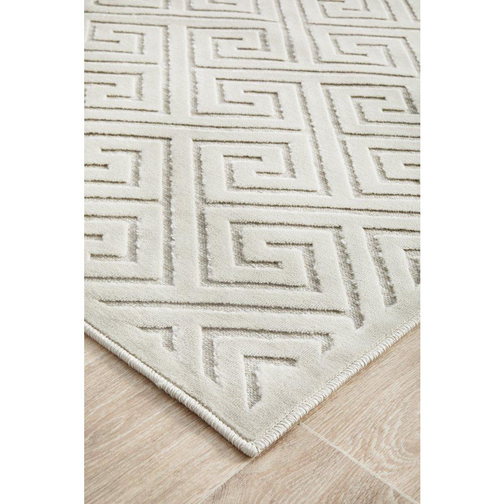 Skien 530 Luxe Modern Natural White Runner Rug - Rugs Of Beauty - 5
