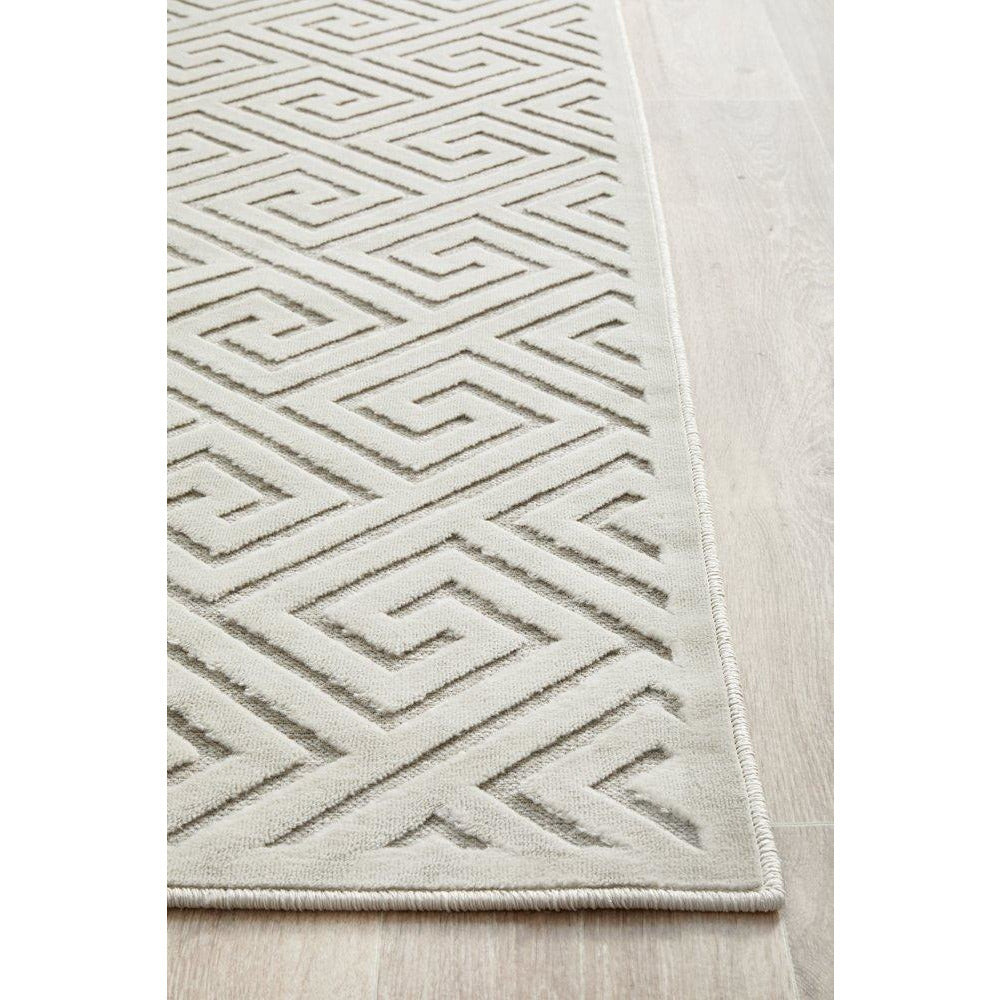 Skien 530 Luxe Modern Natural White Runner Rug - Rugs Of Beauty - 6