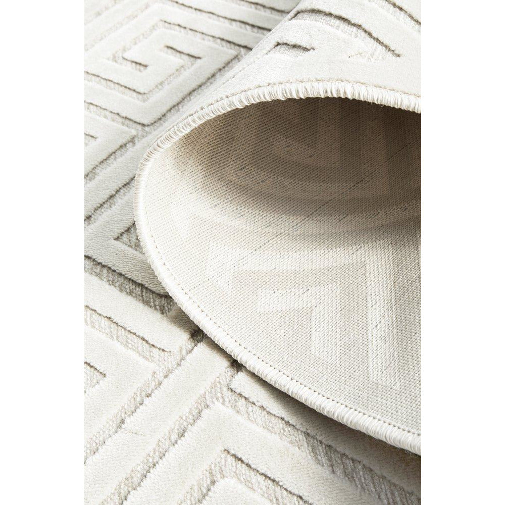 Skien 530 Luxe Modern Natural White Runner Rug - Rugs Of Beauty - 9