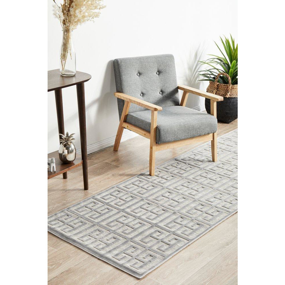 Skien 531 Luxe Modern Silver Grey Runner Rug - Rugs Of Beauty - 3