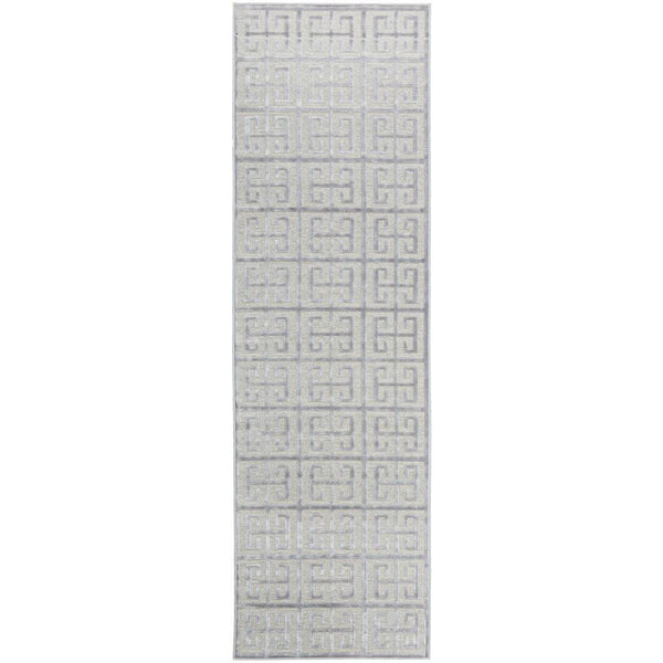 Skien 531 Luxe Modern Silver Grey Runner Rug - Rugs Of Beauty - 1