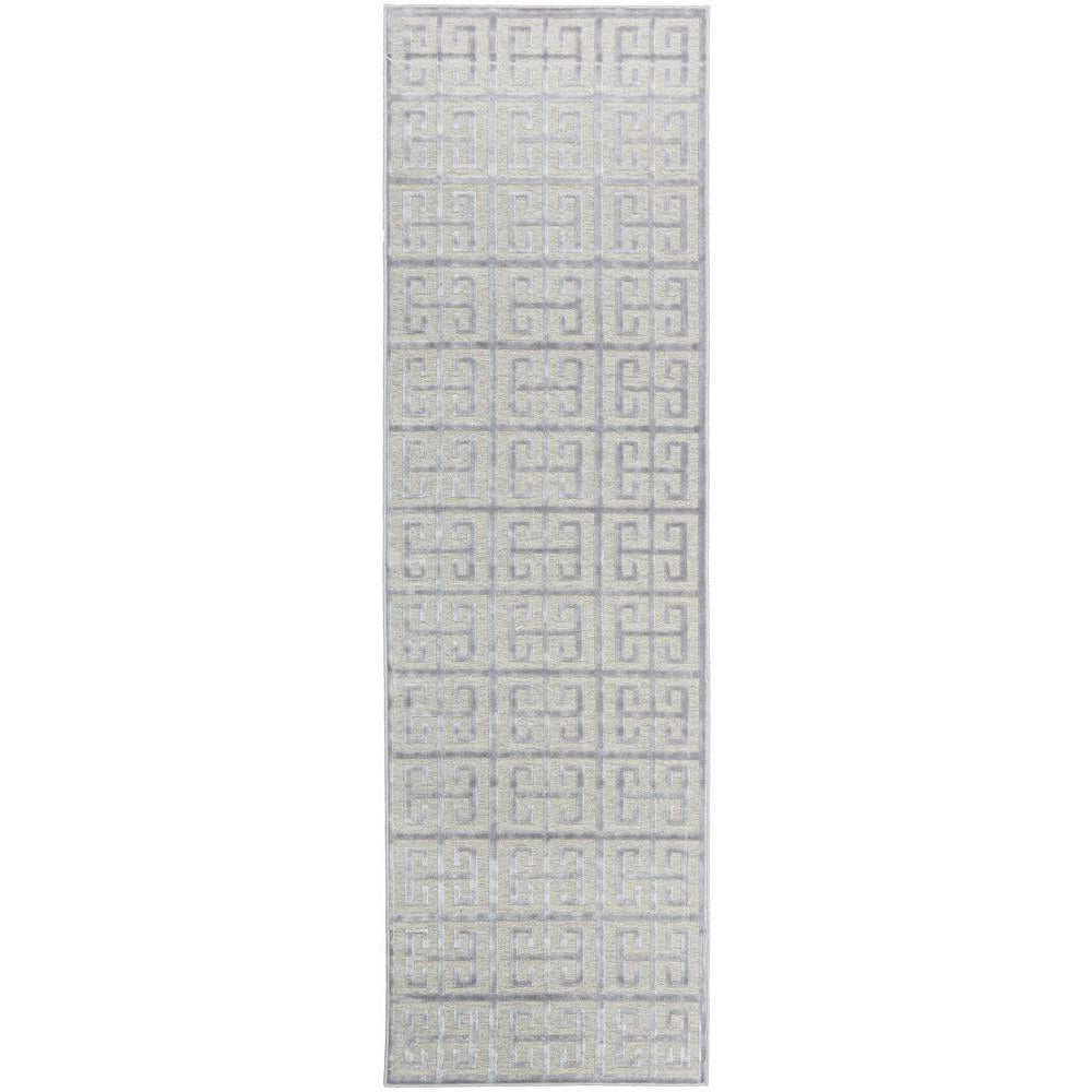 Skien 531 Luxe Modern Silver Grey Runner Rug - Rugs Of Beauty - 1