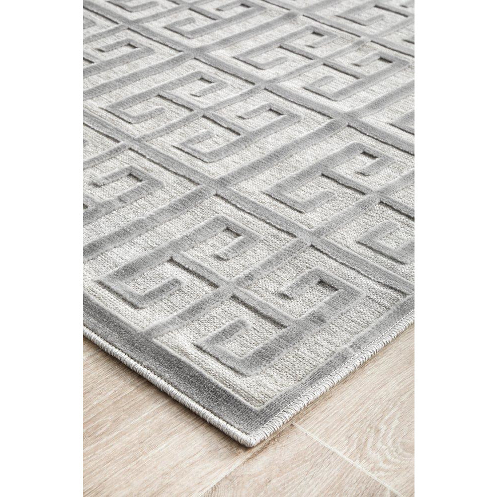 Skien 531 Luxe Modern Silver Grey Runner Rug - Rugs Of Beauty - 5
