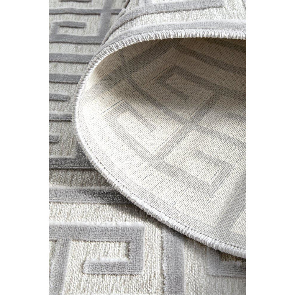 Skien 531 Luxe Modern Silver Grey Runner Rug - Rugs Of Beauty - 9