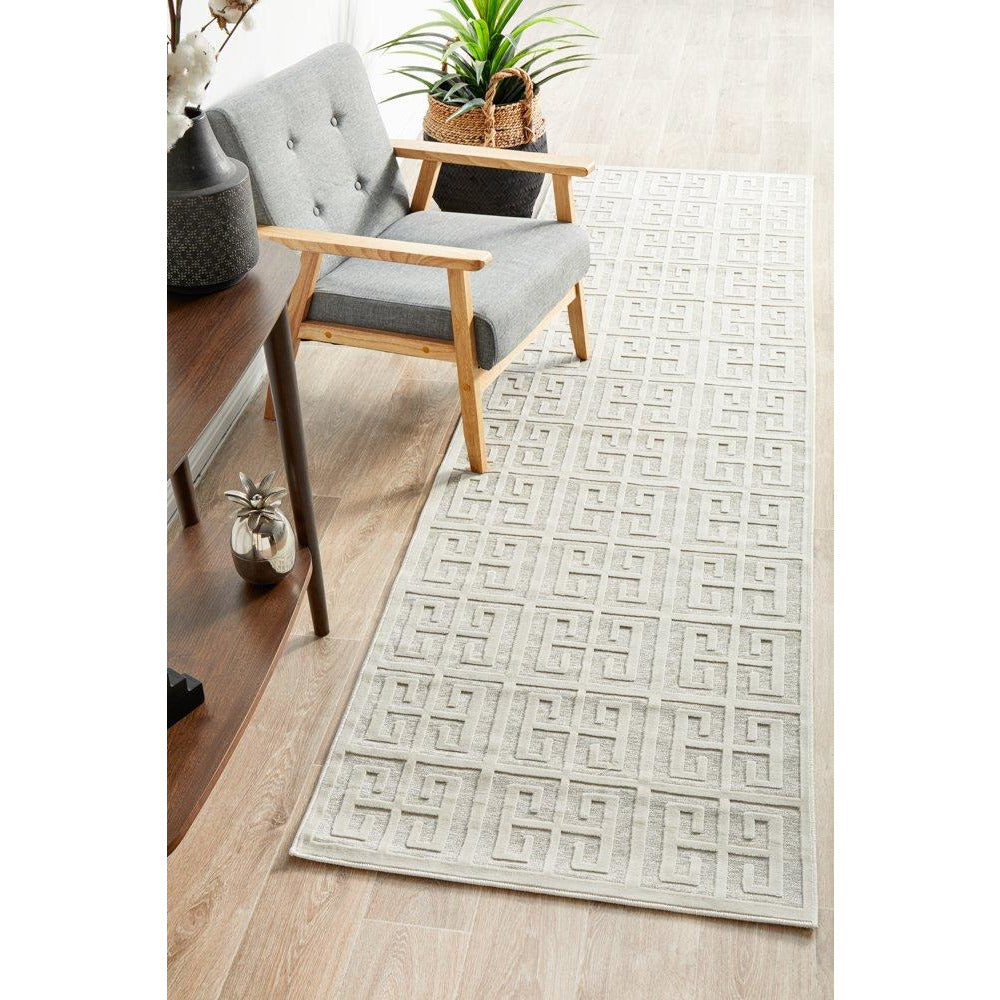 Skien 531 Luxe Modern Natural White Runner Rug - Rugs Of Beauty - 2