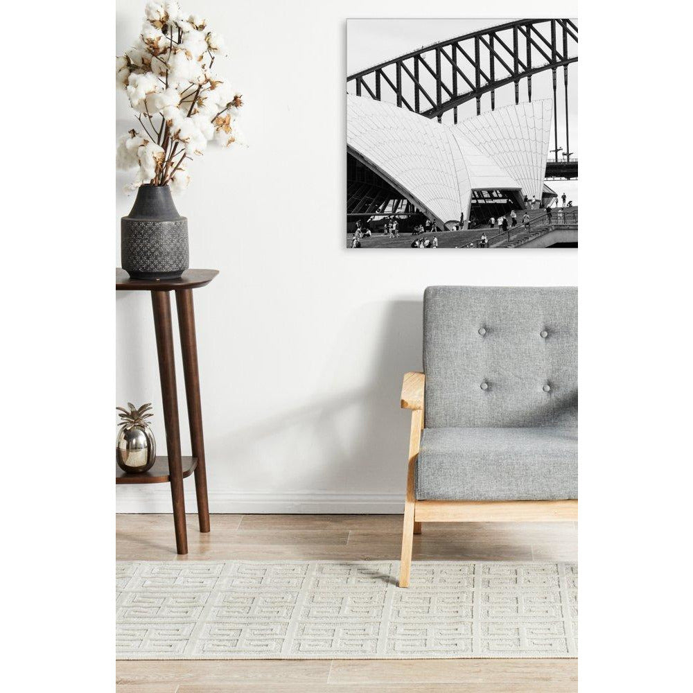 Skien 531 Luxe Modern Natural White Runner Rug - Rugs Of Beauty - 4