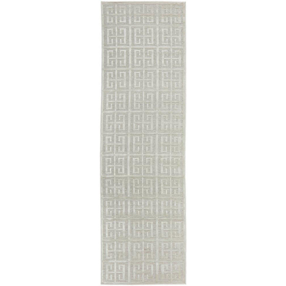 Skien 531 Luxe Modern Natural White Runner Rug - Rugs Of Beauty - 1