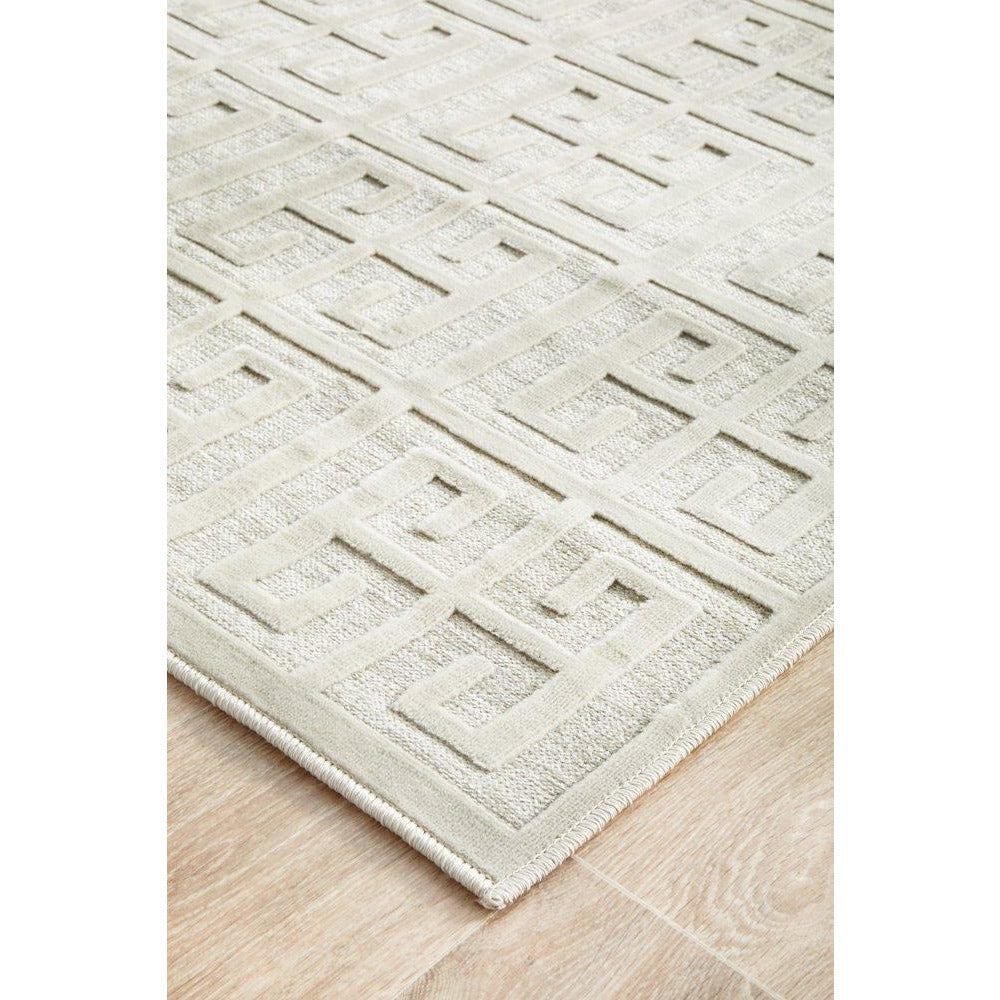 Skien 531 Luxe Modern Natural White Runner Rug - Rugs Of Beauty - 6