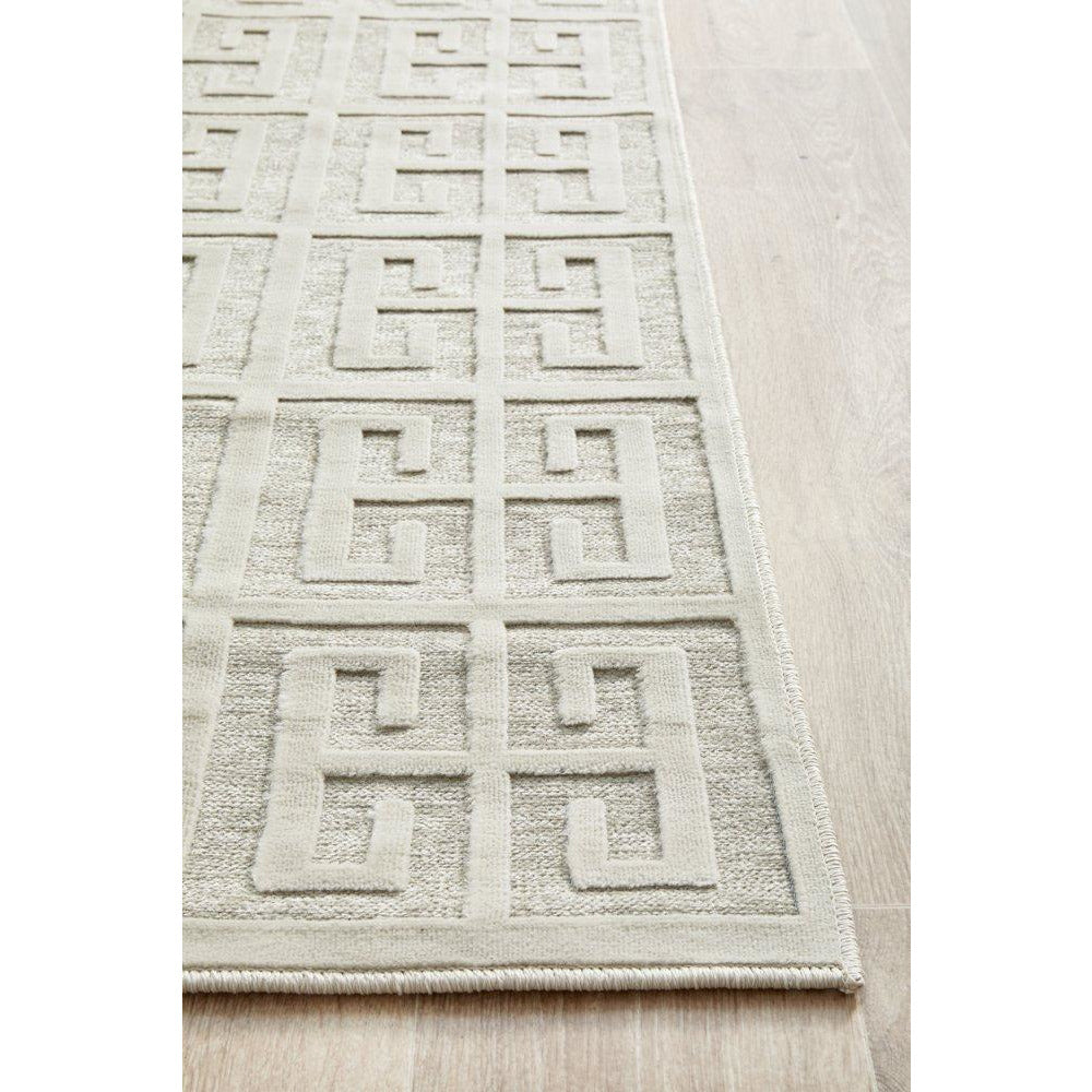 Skien 531 Luxe Modern Natural White Runner Rug - Rugs Of Beauty - 7