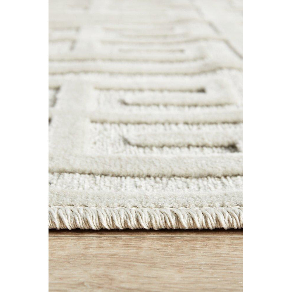 Skien 531 Luxe Modern Natural White Runner Rug - Rugs Of Beauty - 8