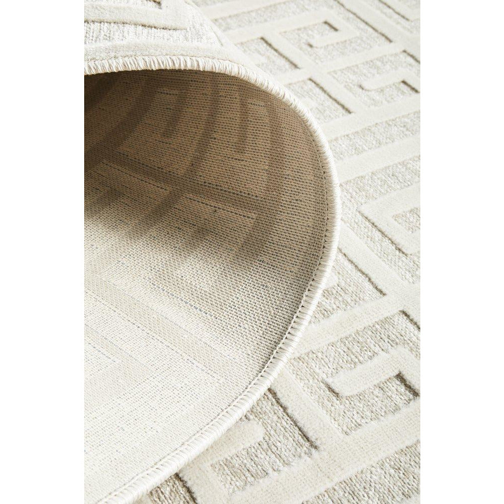 Skien 531 Luxe Modern Natural White Runner Rug - Rugs Of Beauty - 9