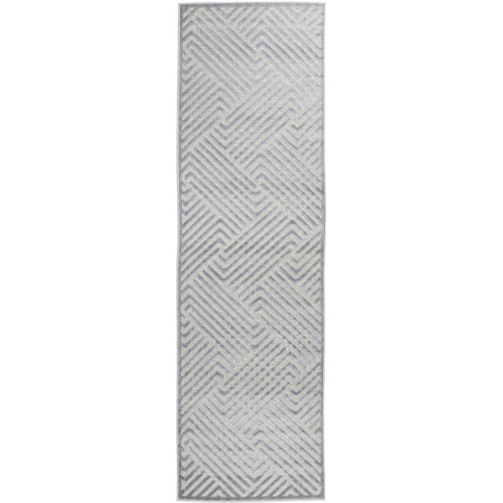 Skien 532 Luxe Modern Silver Grey Runner Rug