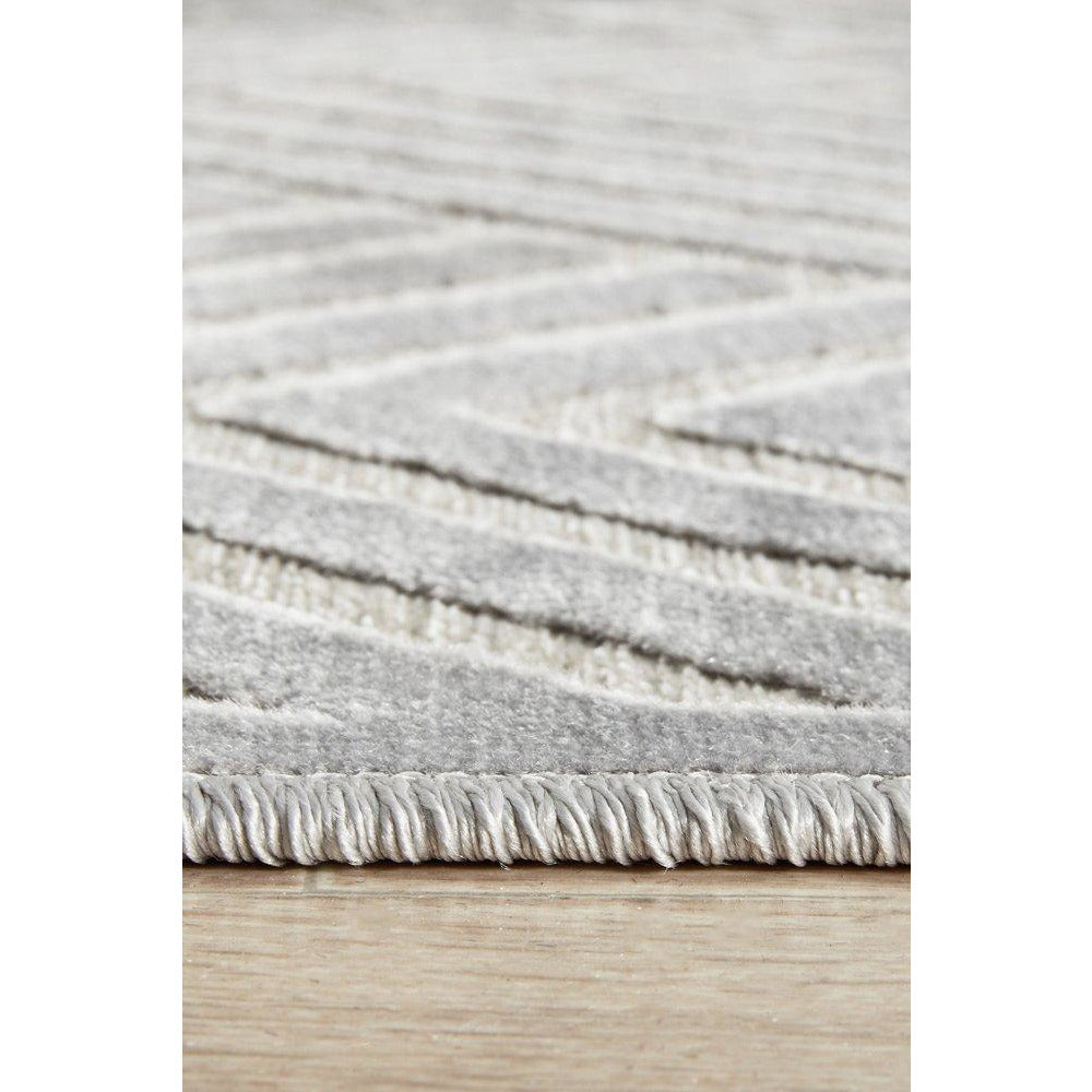 Skien 532 Luxe Modern Silver Grey Runner Rug