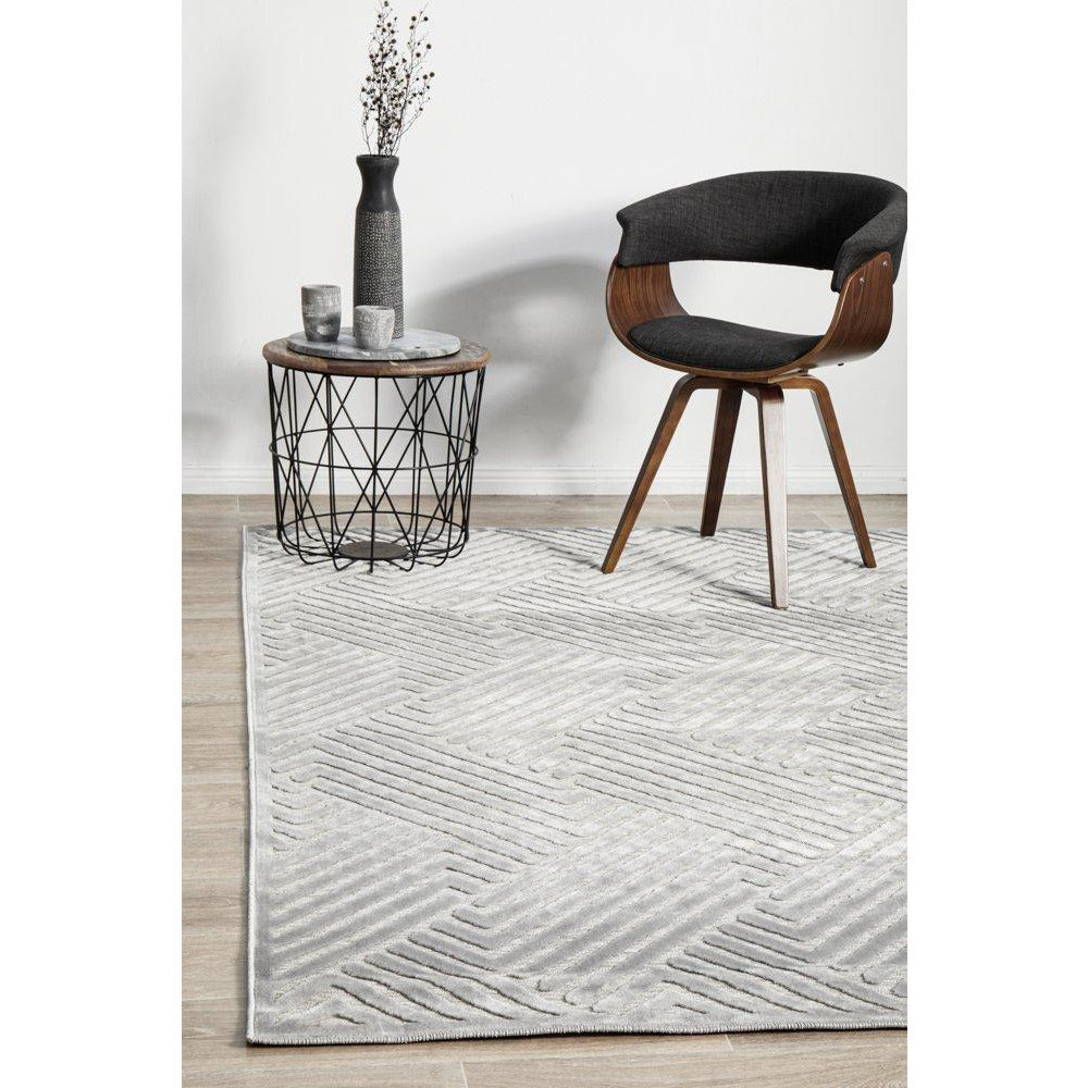 Skien 532 Luxe Modern Silver Grey Rug - Rugs Of Beauty - 2