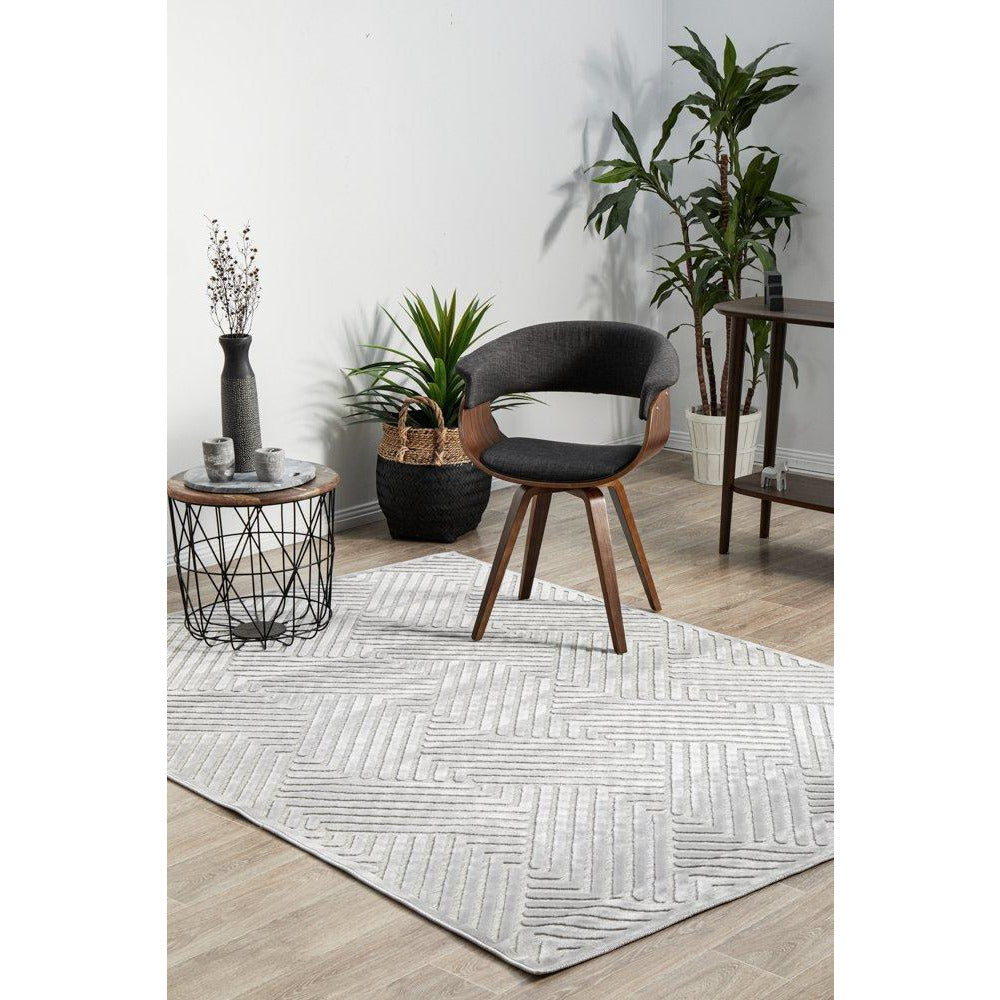 Skien 532 Luxe Modern Silver Grey Rug - Rugs Of Beauty - 3