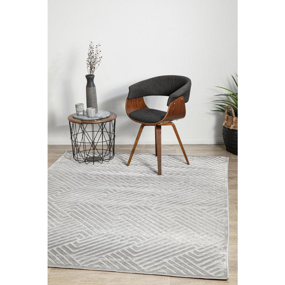 Skien 532 Luxe Modern Silver Grey Rug - Rugs Of Beauty - 4