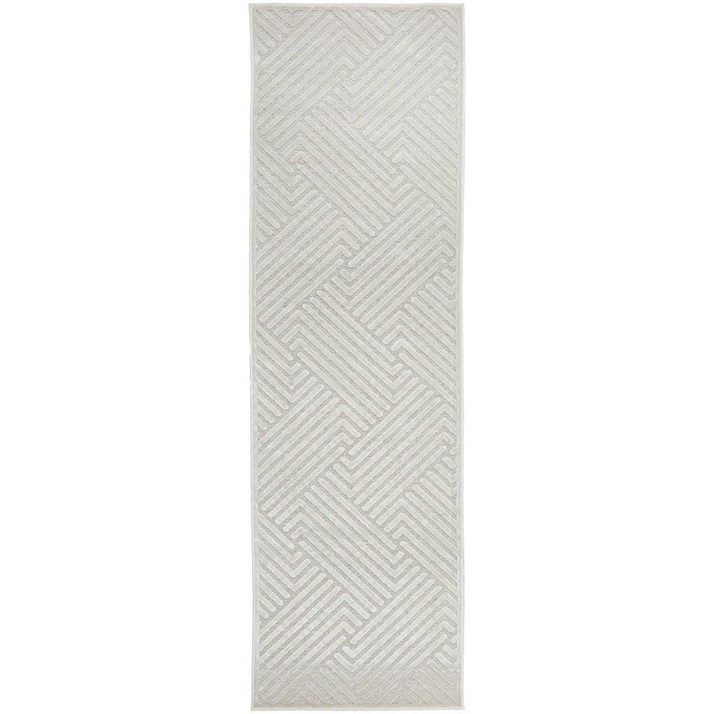 Skien 532 Luxe Modern Natural White Runner Rug - Rugs Of Beauty - 1