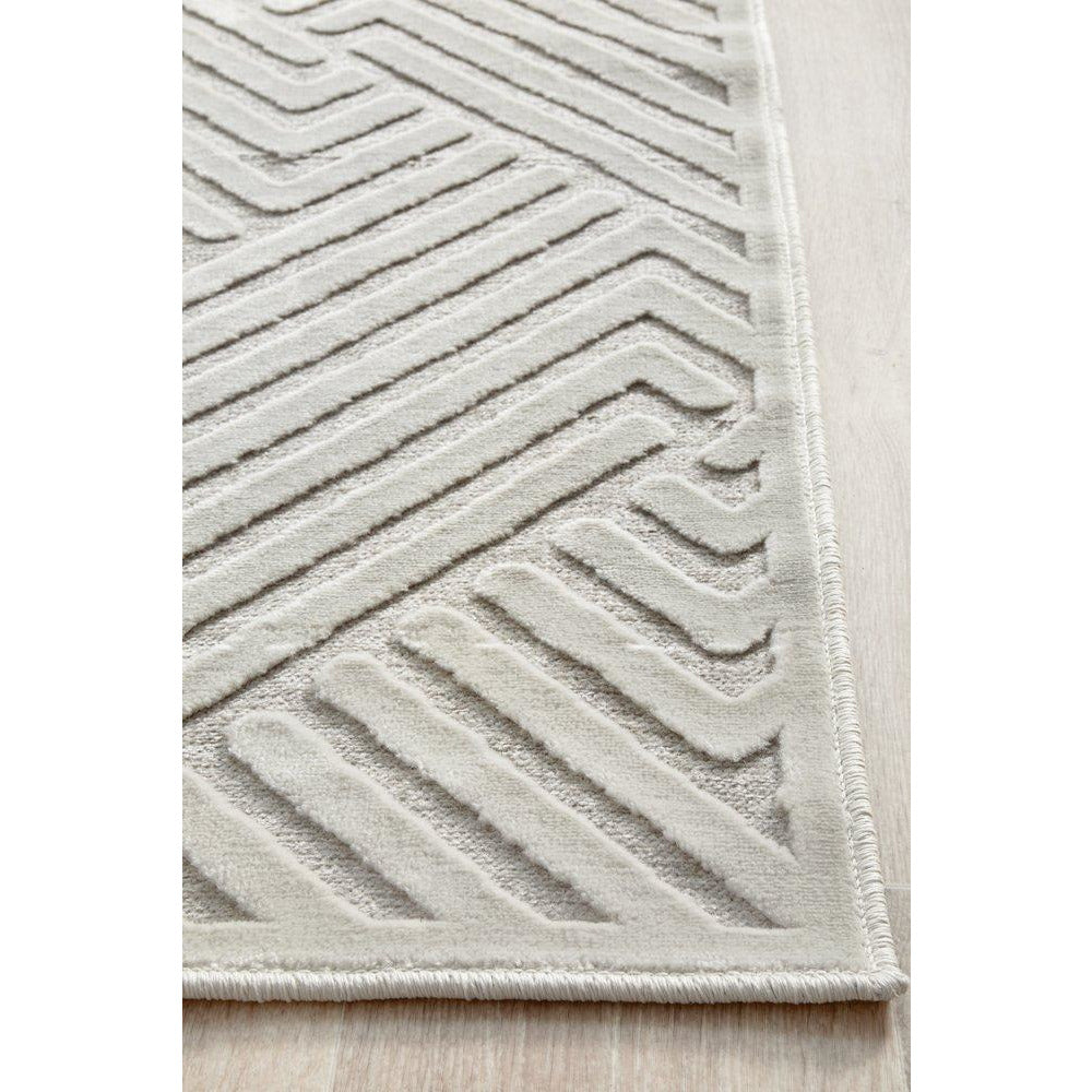 Skien 532 Luxe Modern Natural White Runner Rug - Rugs Of Beauty - 6