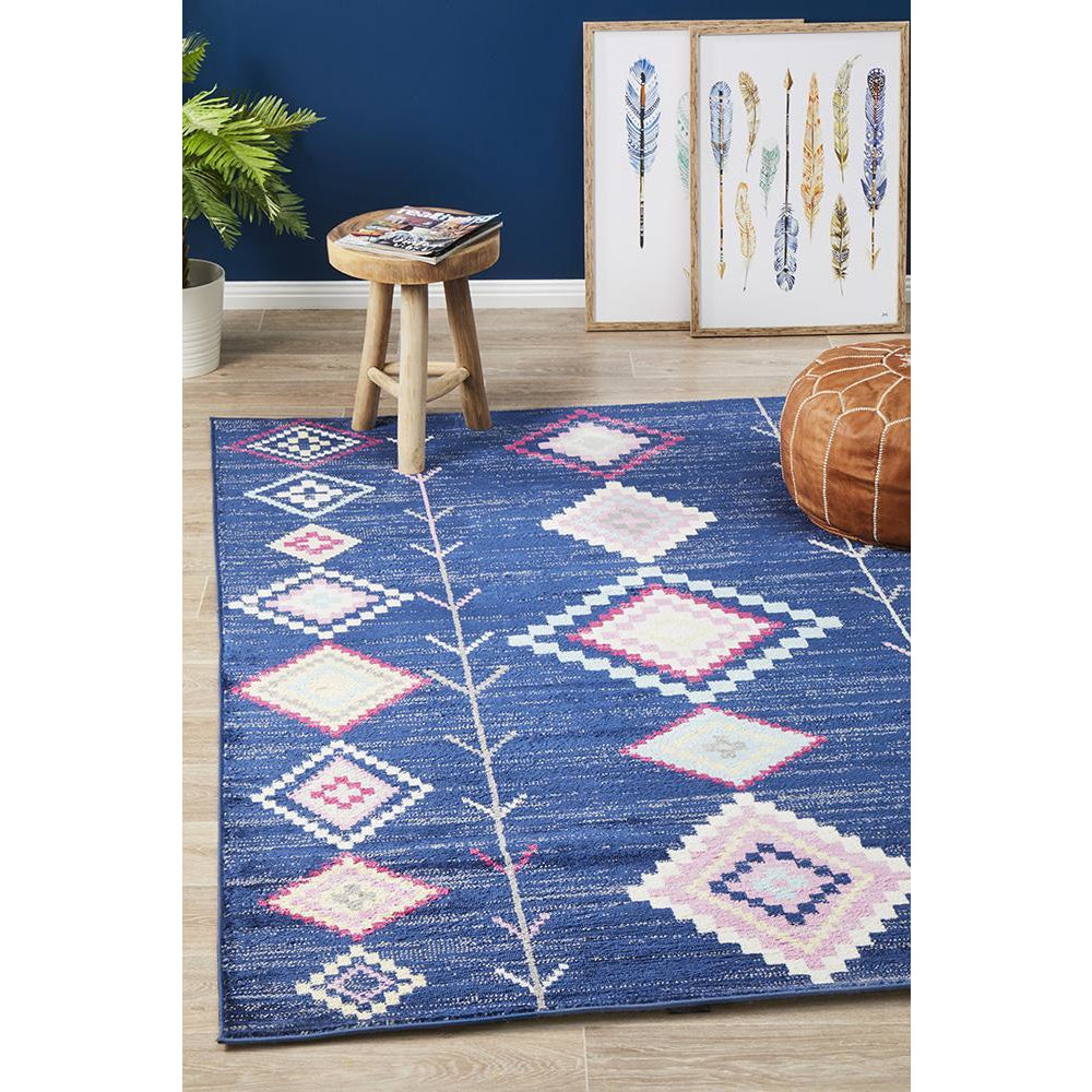 Louga 330 Navy Modern Tribal Rug - Rugs Of Beauty - 2