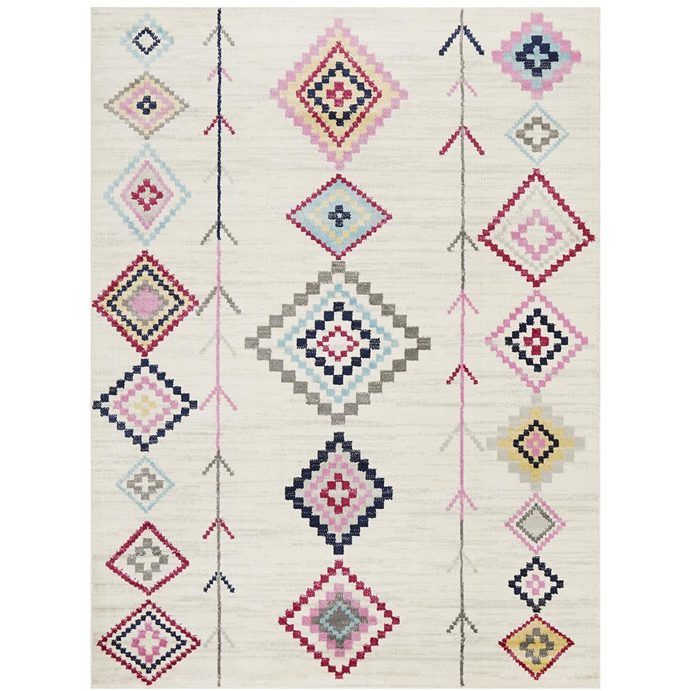 Louga 330 White Modern Tribal Rug - Rug Of Beauty - 1