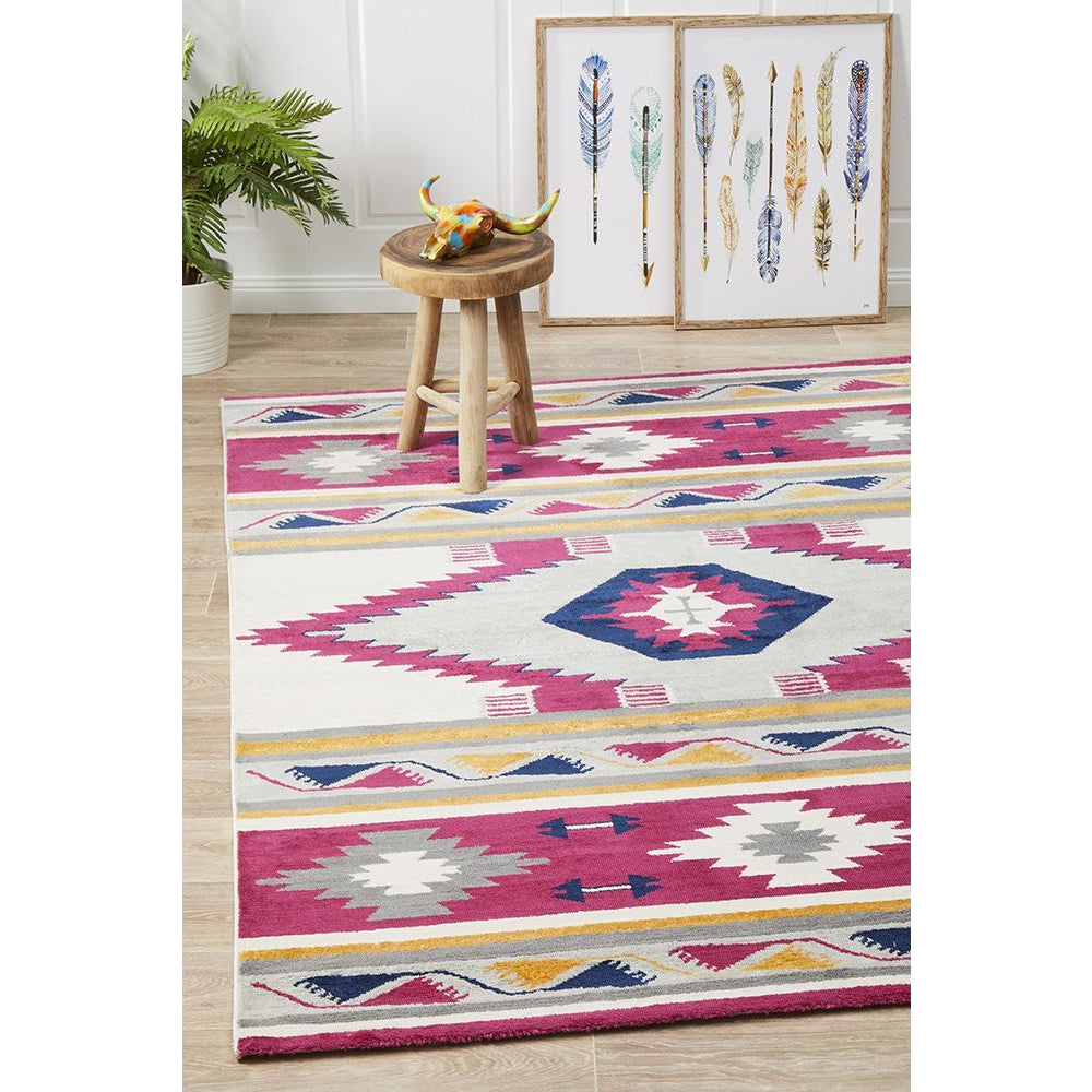 Louga 331 Crimson Red Modern Tribal Rug - Rug Of Beauty - 2