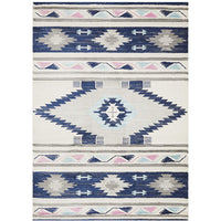 Louga 331 Navy Blue Modern Tribal Rug - Rug Of Beauty - 1