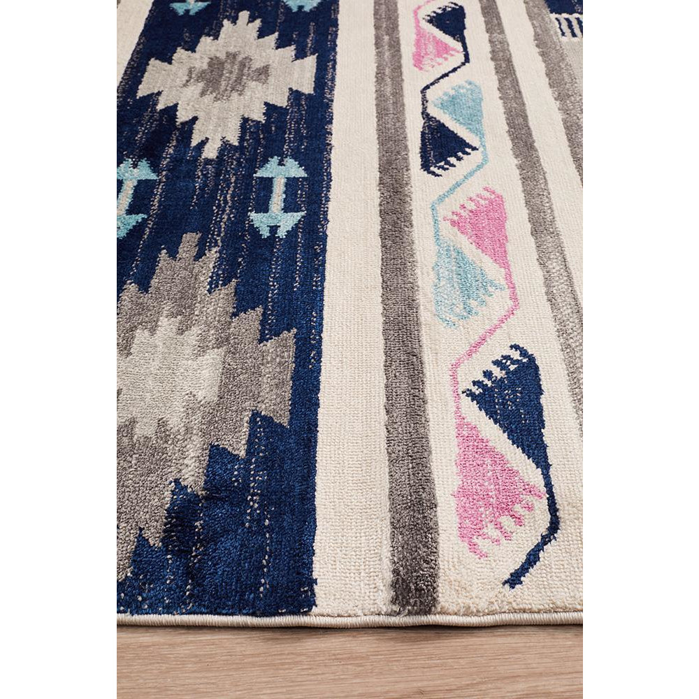 Louga 331 Navy Blue Modern Tribal Rug - Rug Of Beauty - 5
