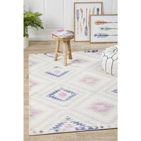 Louga 334 Purple Pink Grey Cream Pastel Modern Tribal Rug - Rug Of Beauty - 2