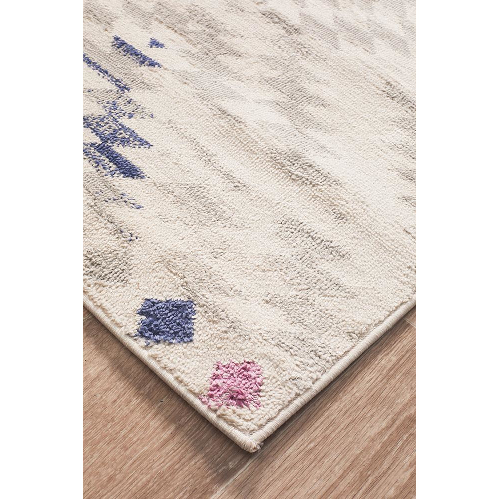 Louga 334 Purple Pink Grey Cream Pastel Modern Tribal Rug - Rug Of Beauty - 3