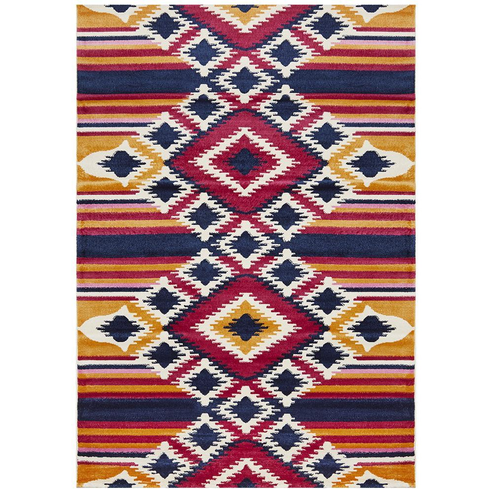 Louga 336 Multi Coloured Modern Tribal Rug - Rug Of Beauty - 1