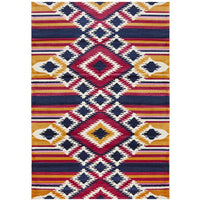 Louga 336 Multi Coloured Modern Tribal Rug - Rug Of Beauty - 1