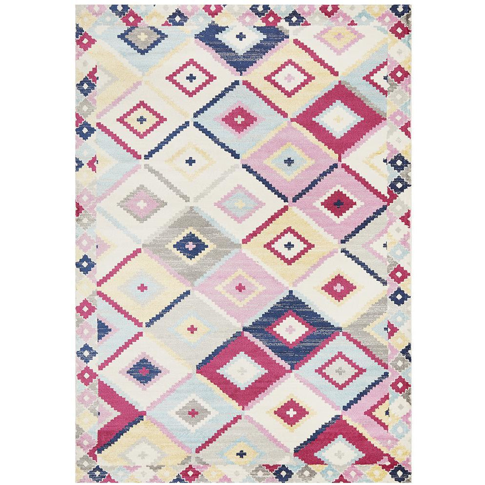 Louga 340 Multi Coloured Modern Tribal Rug - Rug Of Beauty - 1
