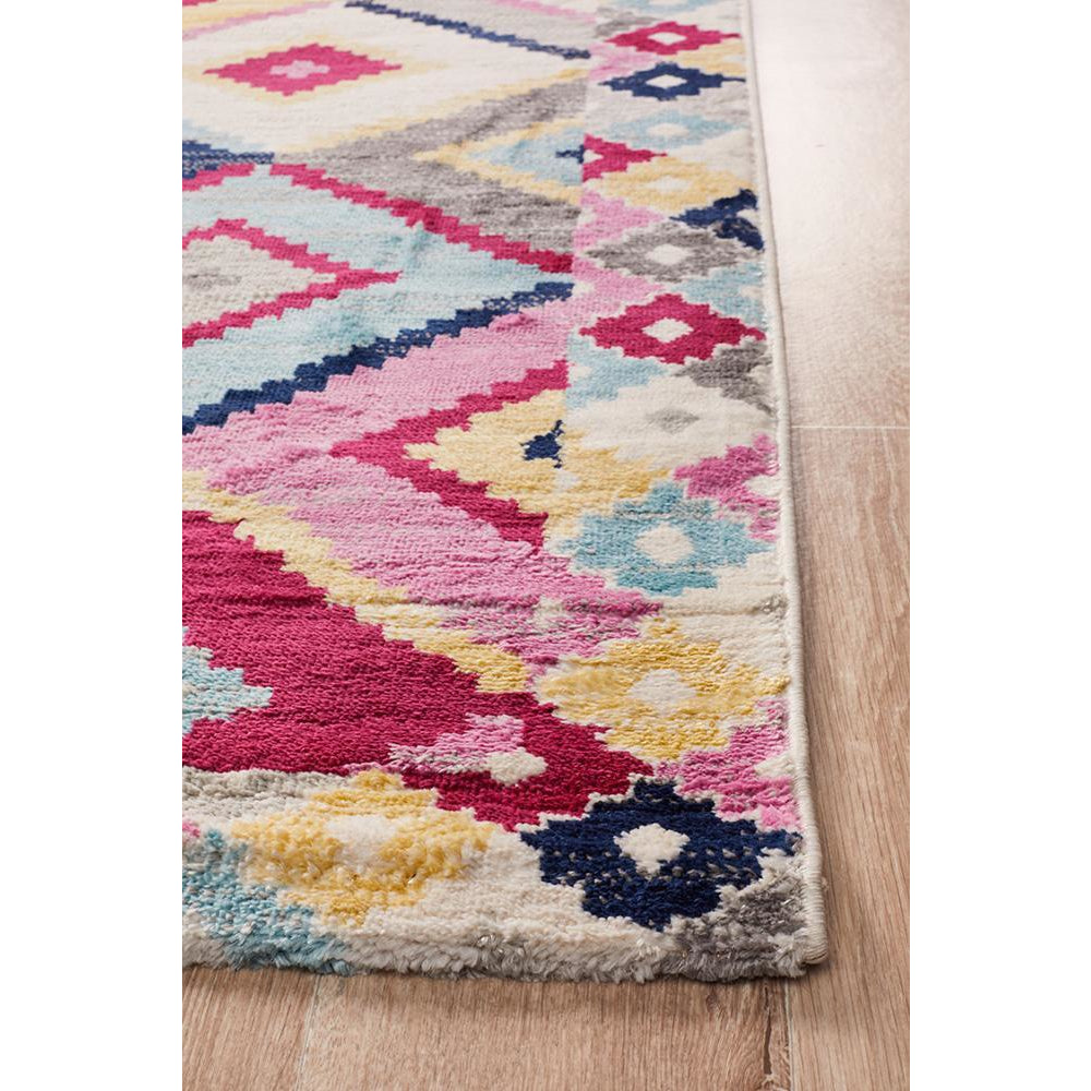 Louga 340 Multi Coloured Modern Tribal Rug - Rug Of Beauty - 4