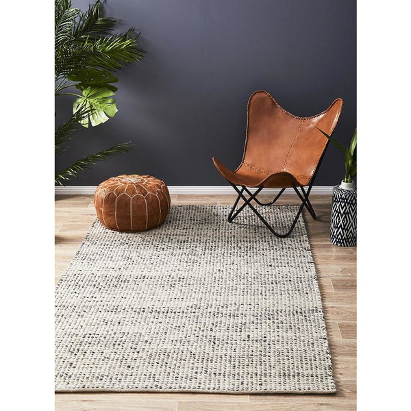 Carlos Felted Wool Flatweave Rug Grey Natural - Rugs Of Beauty - 9