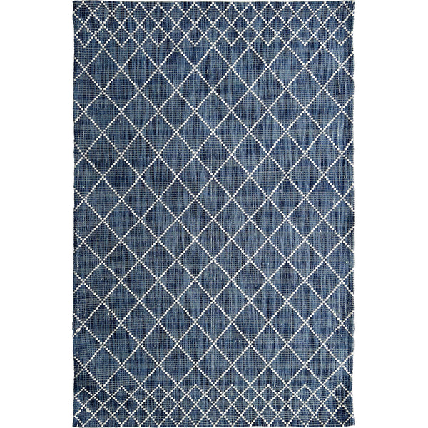 Manchester 3451 Blue Cross Patterned Wool Rug - Rugs Of Beauty - 1