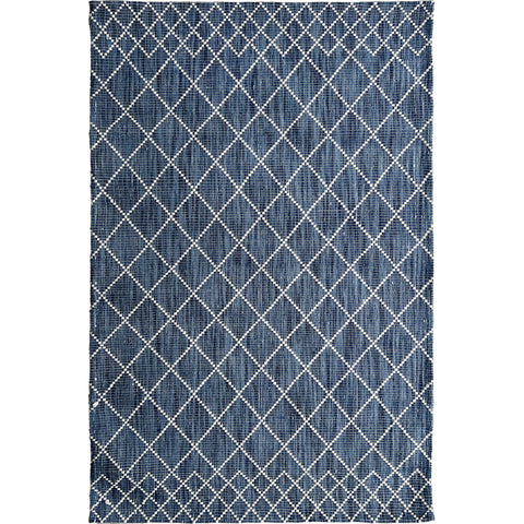 Manchester 3451 Blue Cross Patterned Wool Rug - Rugs Of Beauty - 1