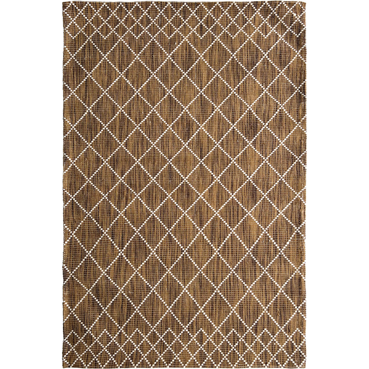 Manchester 3451 Brown Cross Patterned Wool Rug - Rugs Of Beauty - 1
