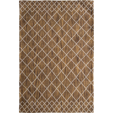 Manchester 3451 Brown Cross Patterned Wool Rug - Rugs Of Beauty - 1