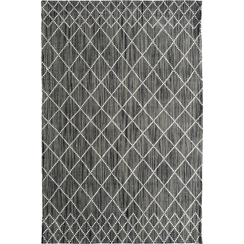 Manchester 3451 Dark Grey Cross Patterned Wool Rug - Rugs Of Beauty - 1