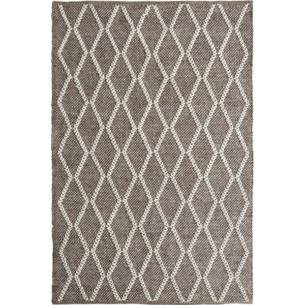 Clarissa 755 Wool Polyester Beige Taupe Trellis Rug - Rugs Of Beauty - 1
