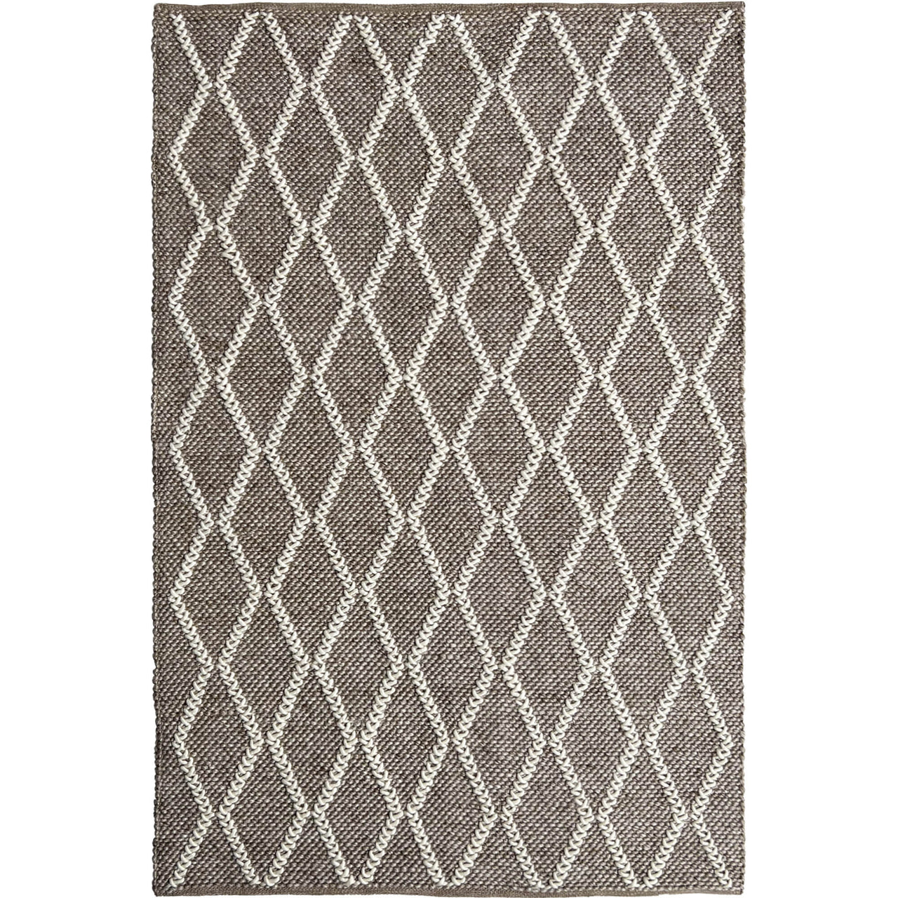 Clarissa 755 Wool Polyester Beige Taupe Trellis Rug - Rugs Of Beauty - 1