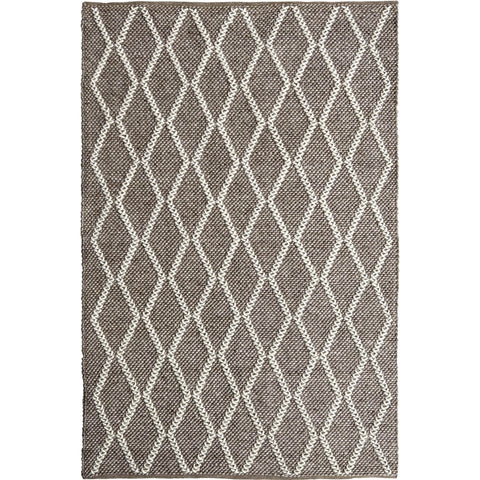 Clarissa 755 Wool Polyester Beige Taupe Trellis Rug - Rugs Of Beauty - 1