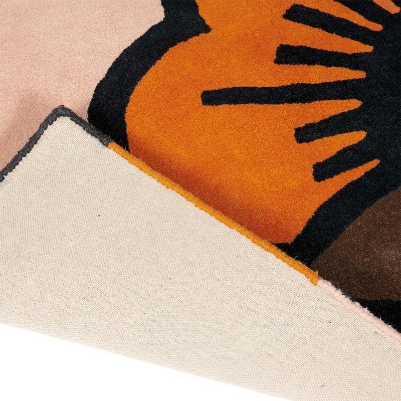 Orla Kiely Passion Flower Pink 059602 Designer Wool Rug - Rugs Of Beauty - 5